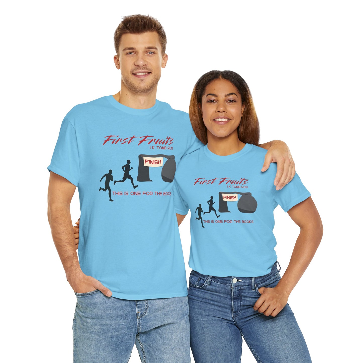 First Fruits 1k Tomb Run Unisex Tee - Funny Biblical Design