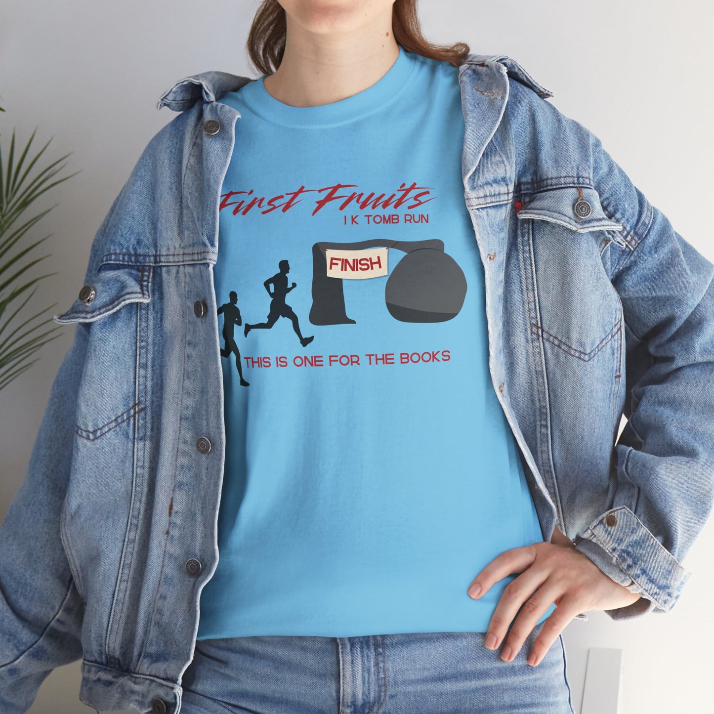 First Fruits 1k Tomb Run Unisex Tee - Funny Biblical Design