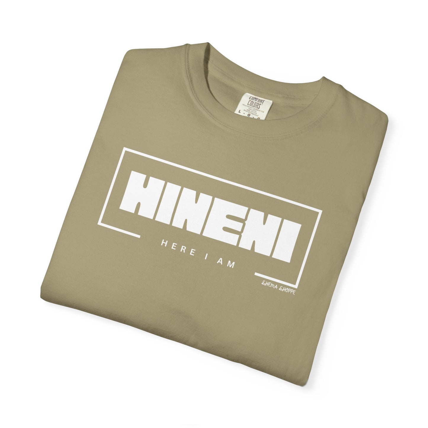 Hineni Hebrew Unisex T-Shirt - Here I am Comfort Color Cotton Shirt