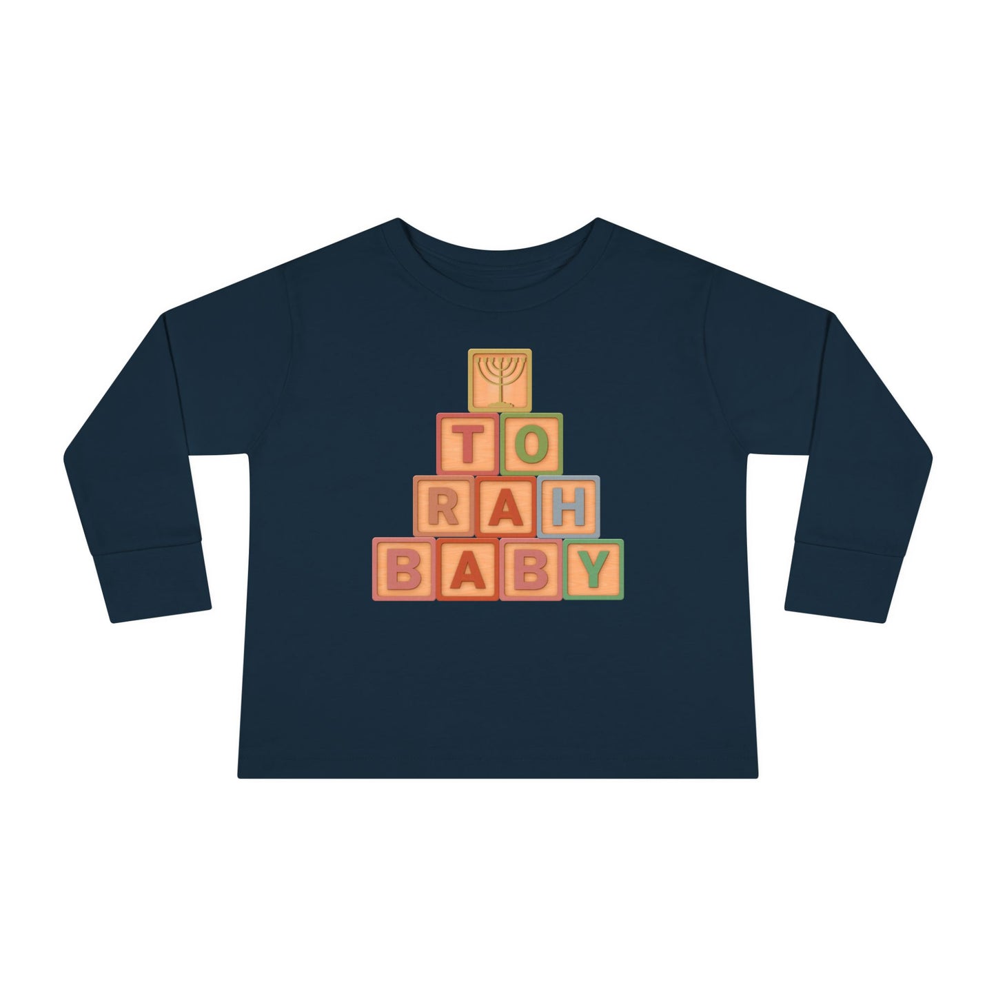 Torah Baby Menorah Blocks- Toddler Long Sleeve Tee