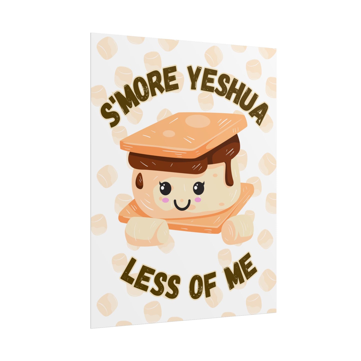 Cute S'more Yeshua Rolled Poster, Whimsical Wall Art, Sweet Kitchen Decor, Playful Gift Idea, Kids Room Wall Art