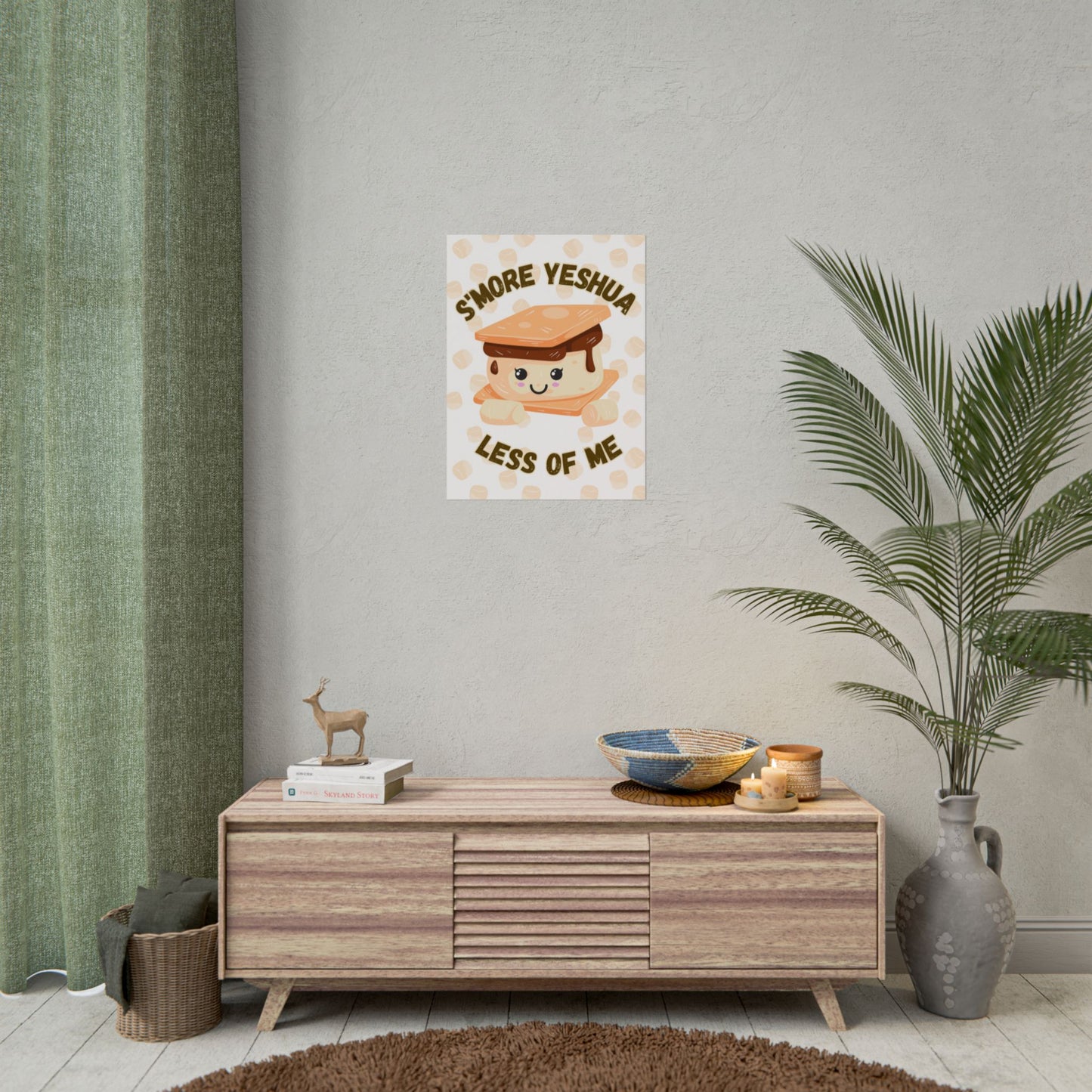 Cute S'more Yeshua Rolled Poster, Whimsical Wall Art, Sweet Kitchen Decor, Playful Gift Idea, Kids Room Wall Art