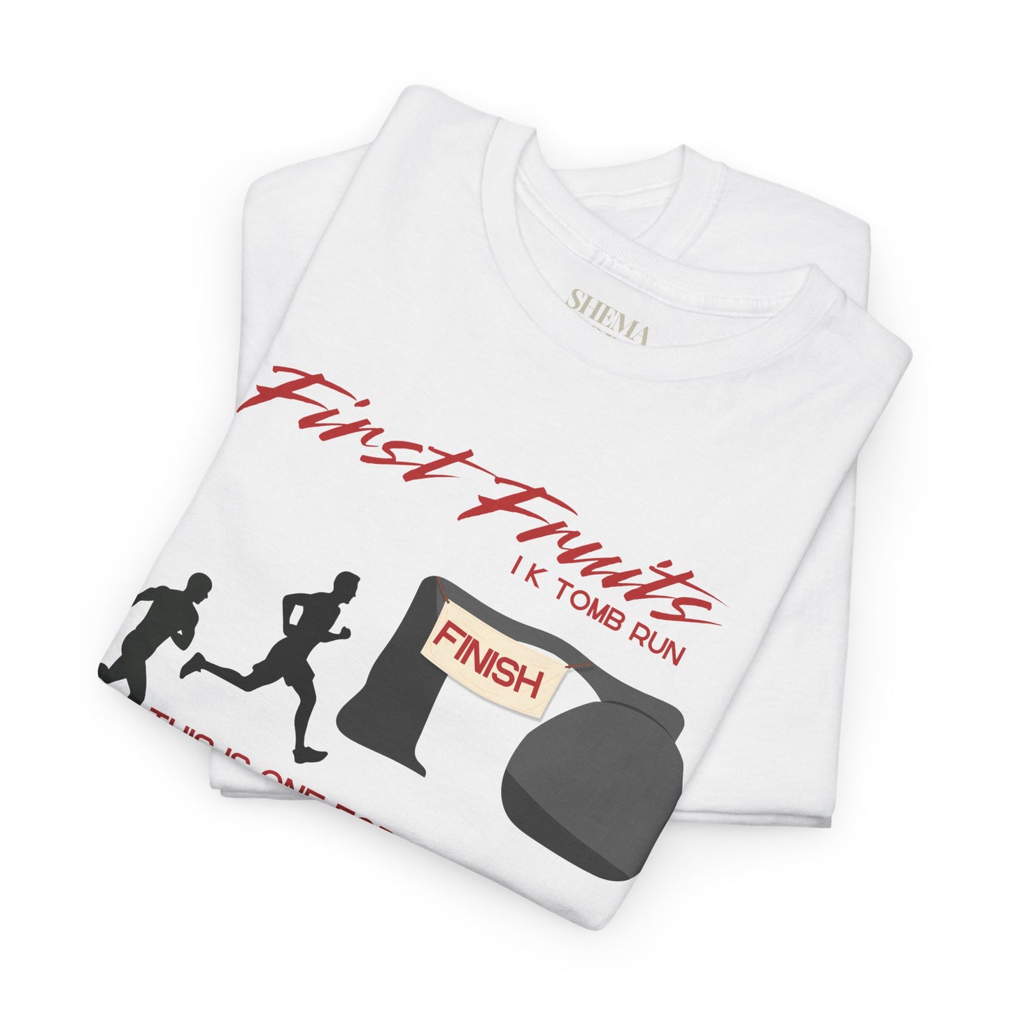 First Fruits 1k Tomb Run Unisex Tee - Funny Biblical Design
