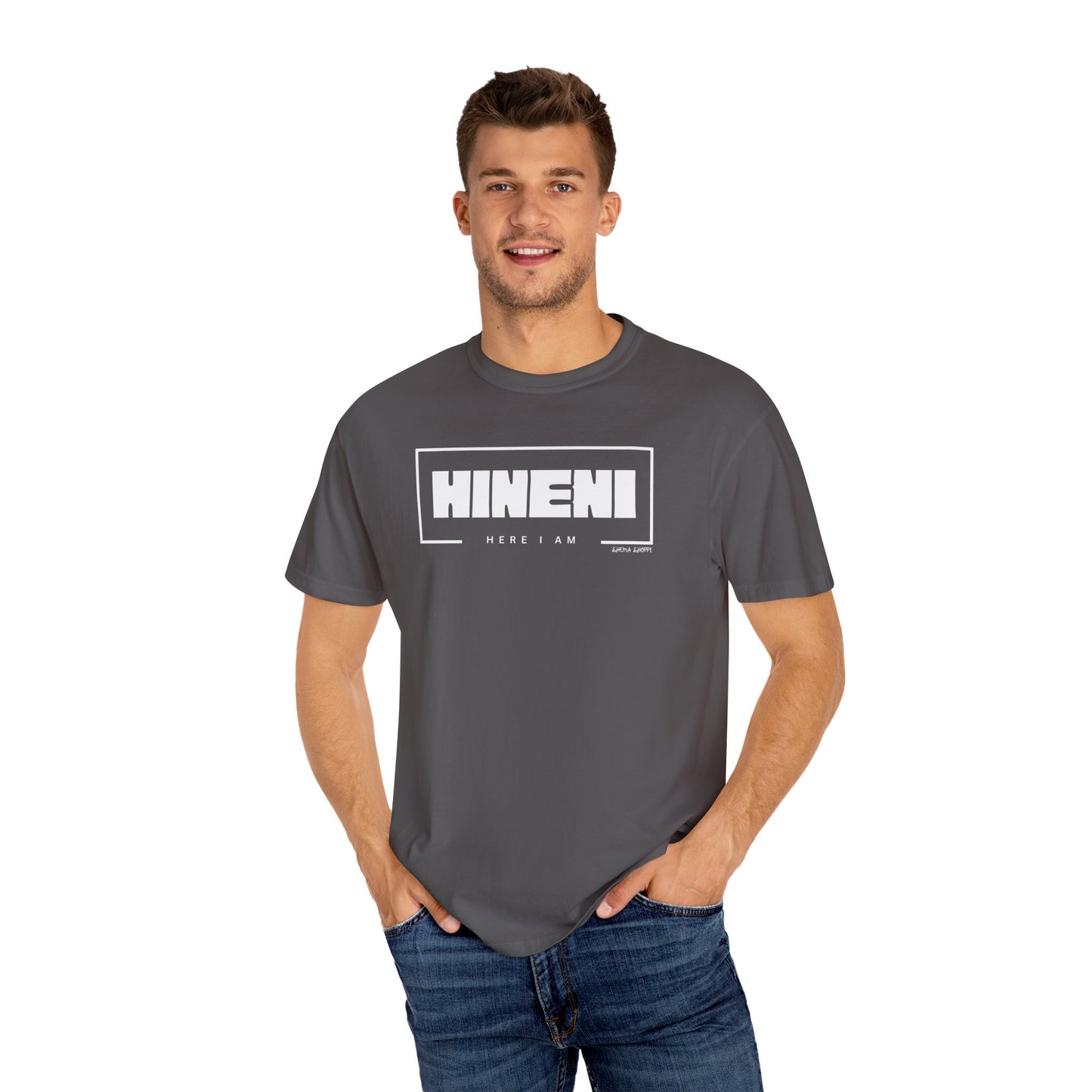 Hineni Hebrew Unisex T-Shirt - Here I am Comfort Color Cotton Shirt