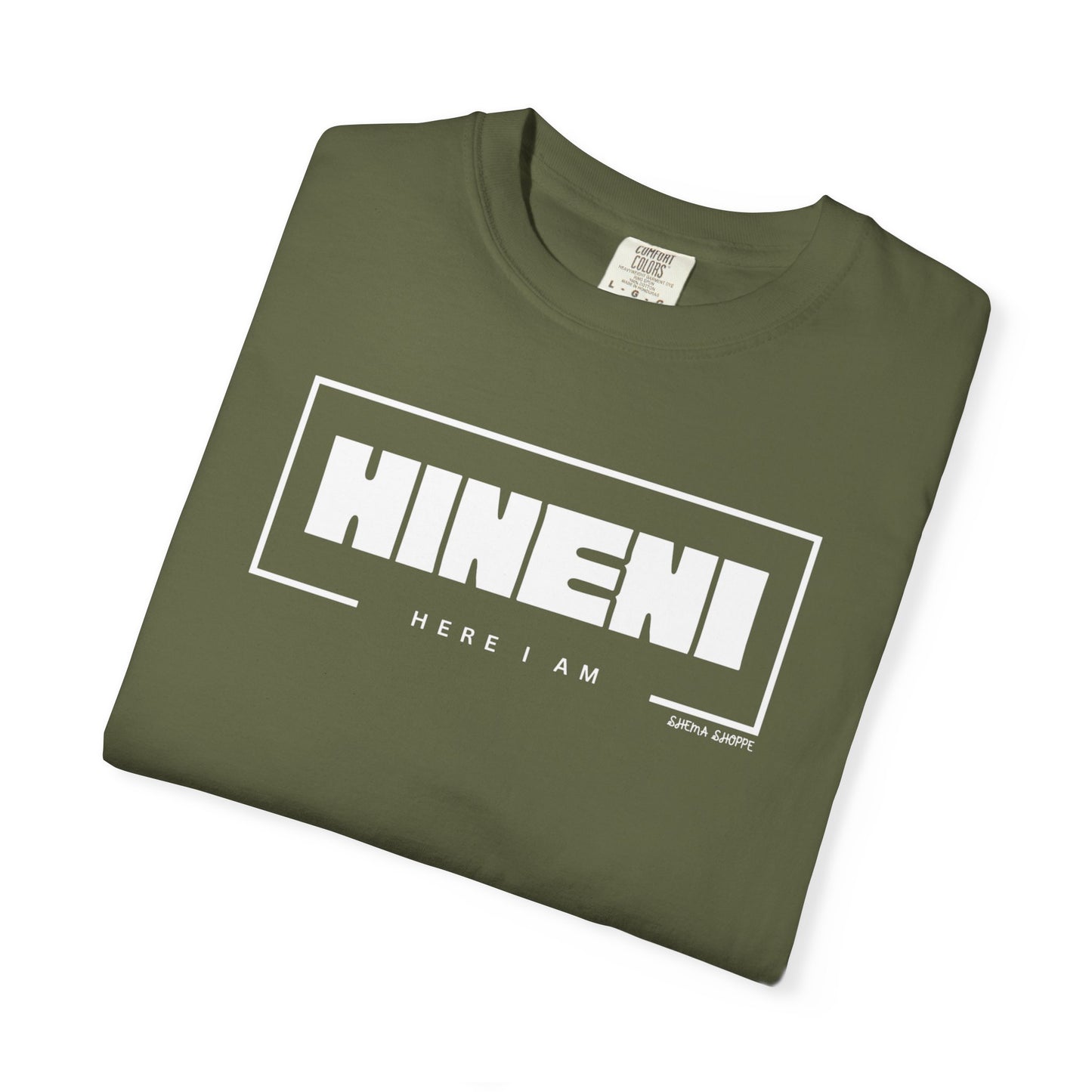 Hineni Hebrew Unisex T-Shirt - Here I am Comfort Color Cotton Shirt