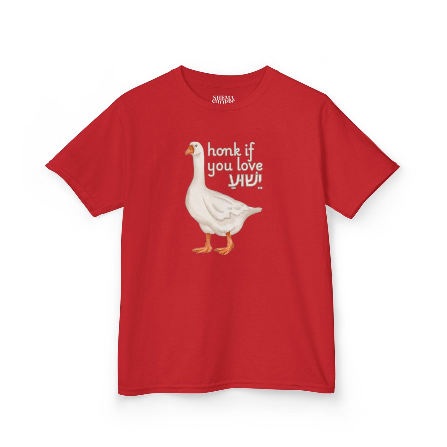 Kids Tee Honk if you Love Yeshua - Goose Print
