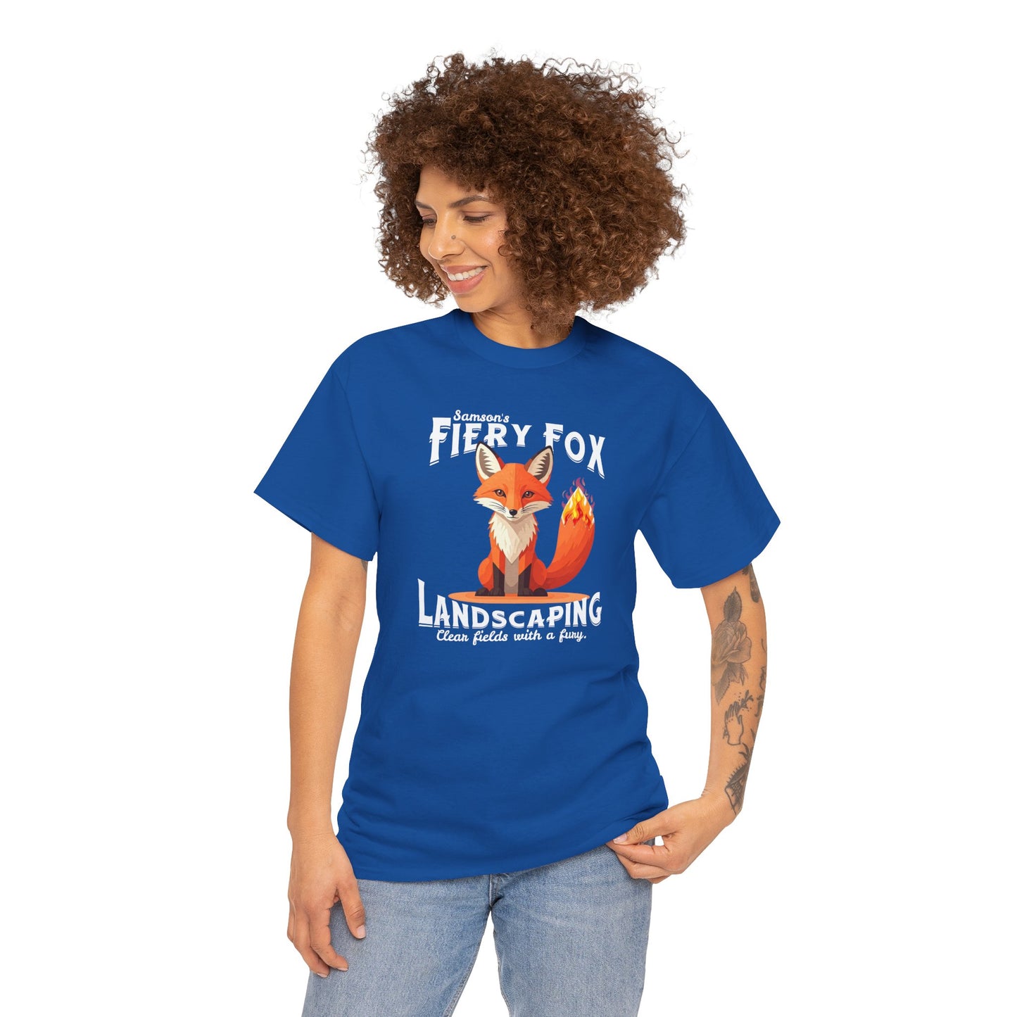 Fiery Fox Landscaping Unisex Heavy Cotton Tee - dark shades