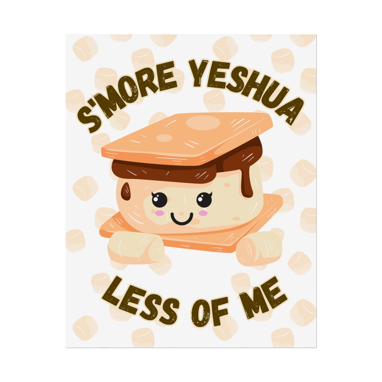 Cute S'more Yeshua Rolled Poster, Whimsical Wall Art, Sweet Kitchen Decor, Playful Gift Idea, Kids Room Wall Art