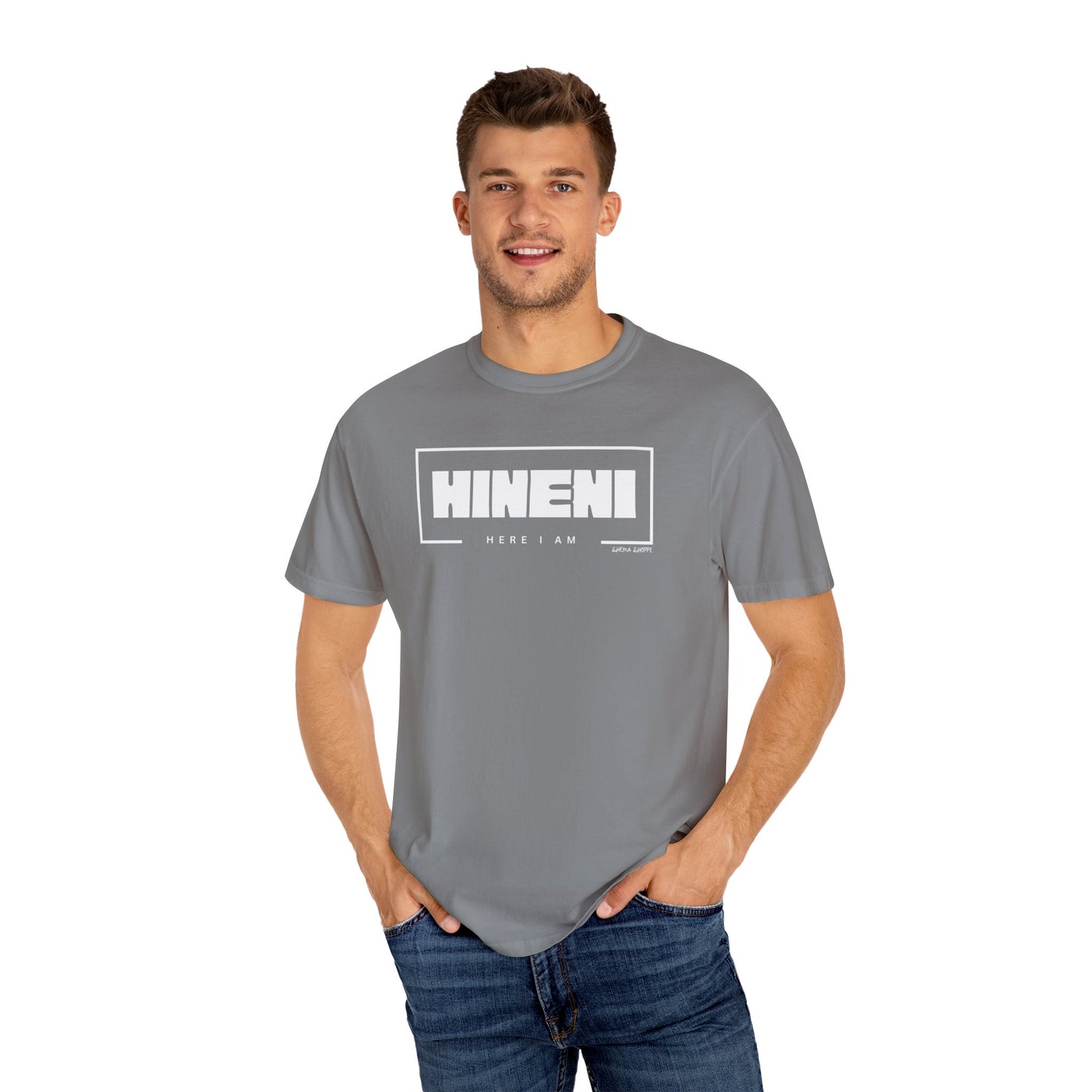 Hineni Hebrew Unisex T-Shirt - Here I am Comfort Color Cotton Shirt
