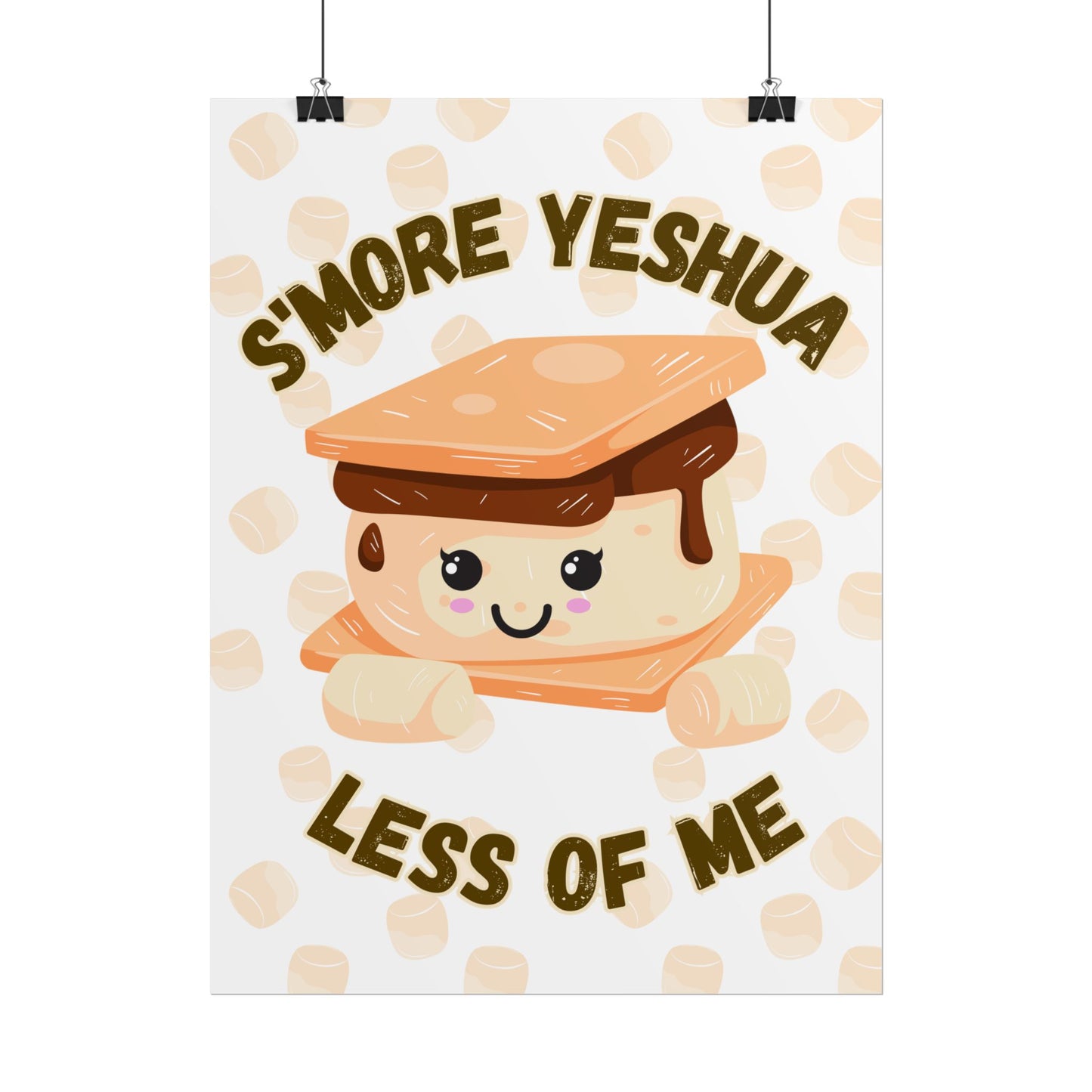 Cute S'more Yeshua Rolled Poster, Whimsical Wall Art, Sweet Kitchen Decor, Playful Gift Idea, Kids Room Wall Art