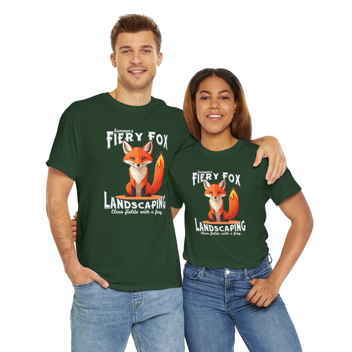 Fiery Fox Landscaping Unisex Heavy Cotton Tee - dark shades