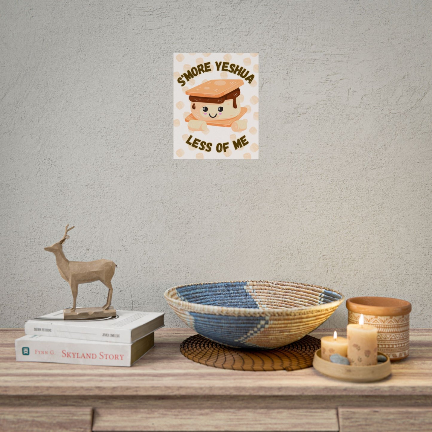 Cute S'more Yeshua Rolled Poster, Whimsical Wall Art, Sweet Kitchen Decor, Playful Gift Idea, Kids Room Wall Art