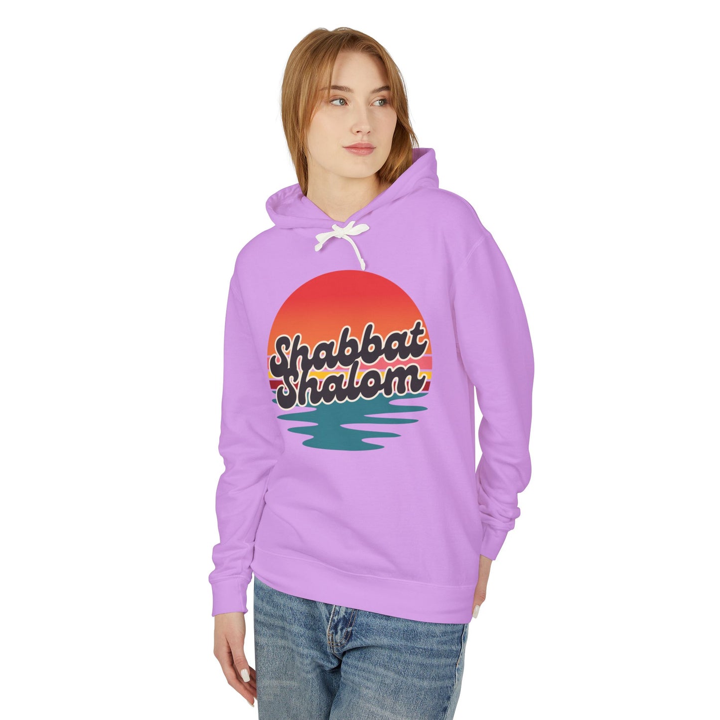 Shabbat Shalom Hoodie, Lightweight Hooded Sweatshirt, Unisex Spiritual Apparel, Torah Life, Cozy Shabbat Wear