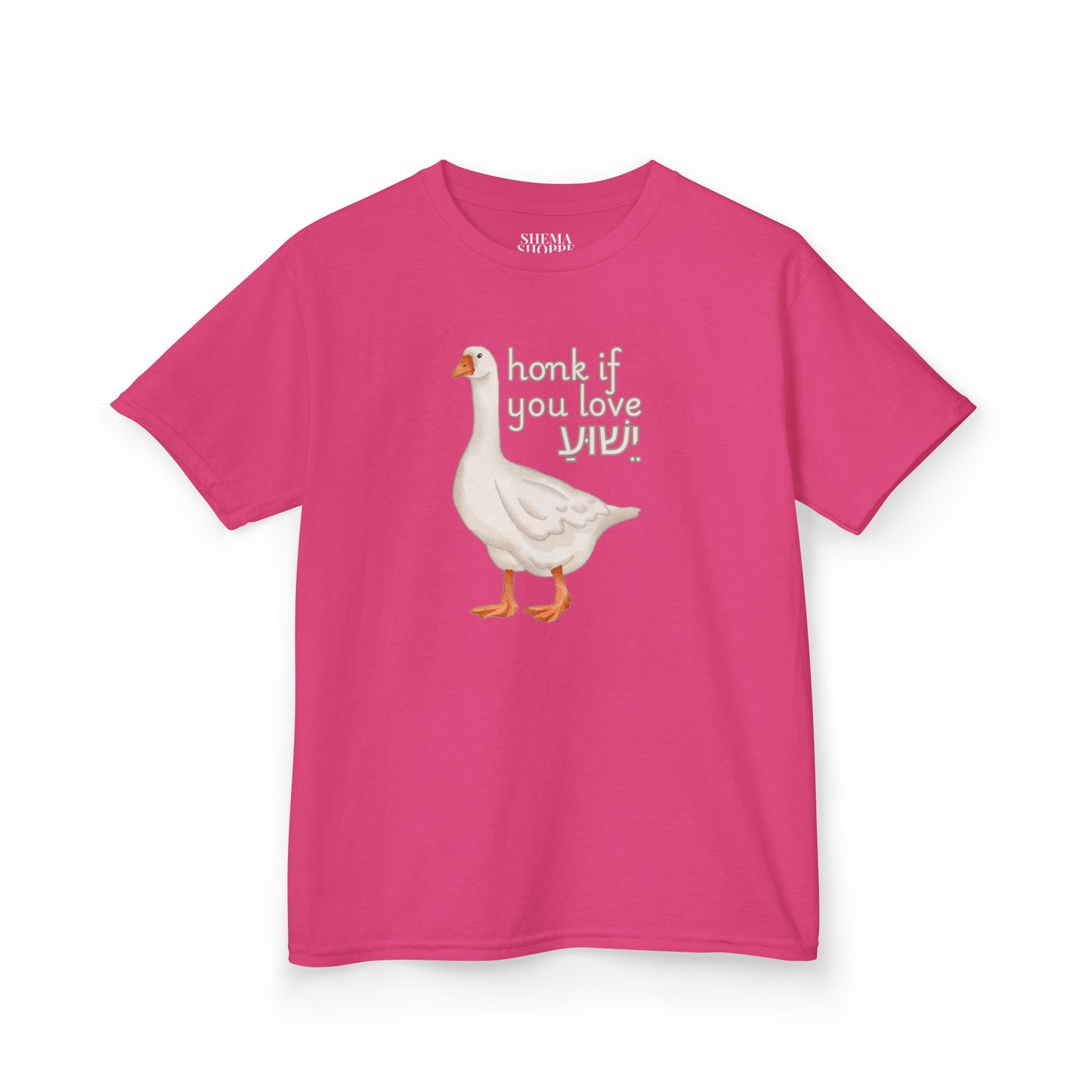 Kids Tee Honk if you Love Yeshua - Goose Print