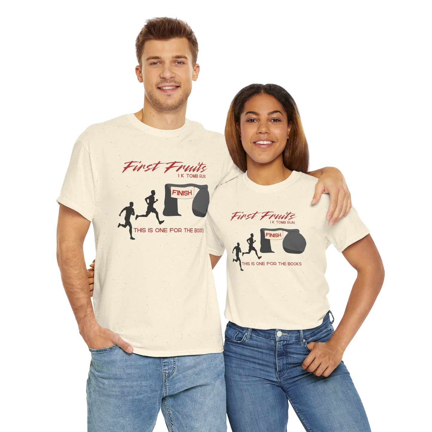 First Fruits 1k Tomb Run Unisex Tee - Funny Biblical Design