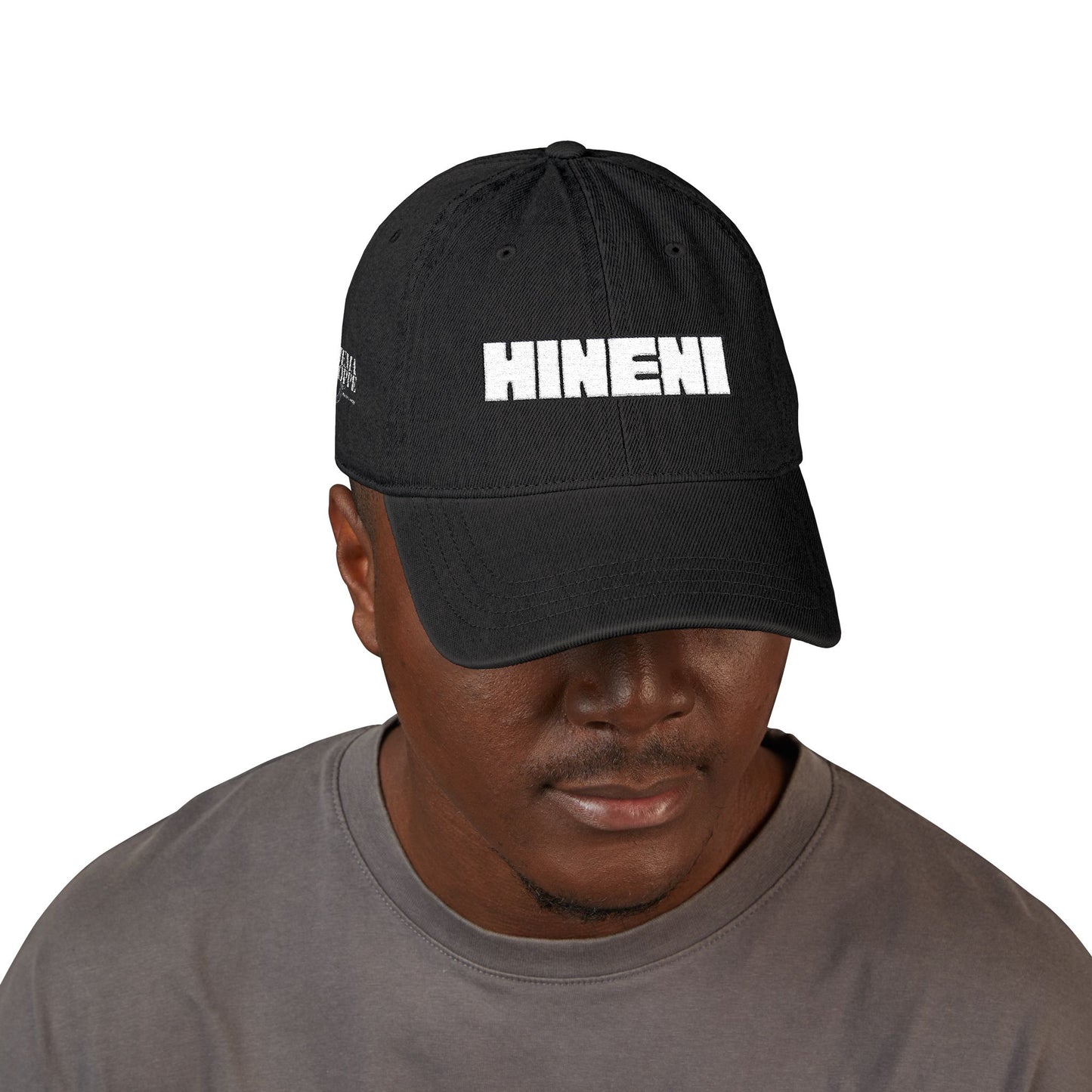 Hineni Here I Am YHWH - Bible Inspired Denim Cotton Embroidered Hat
