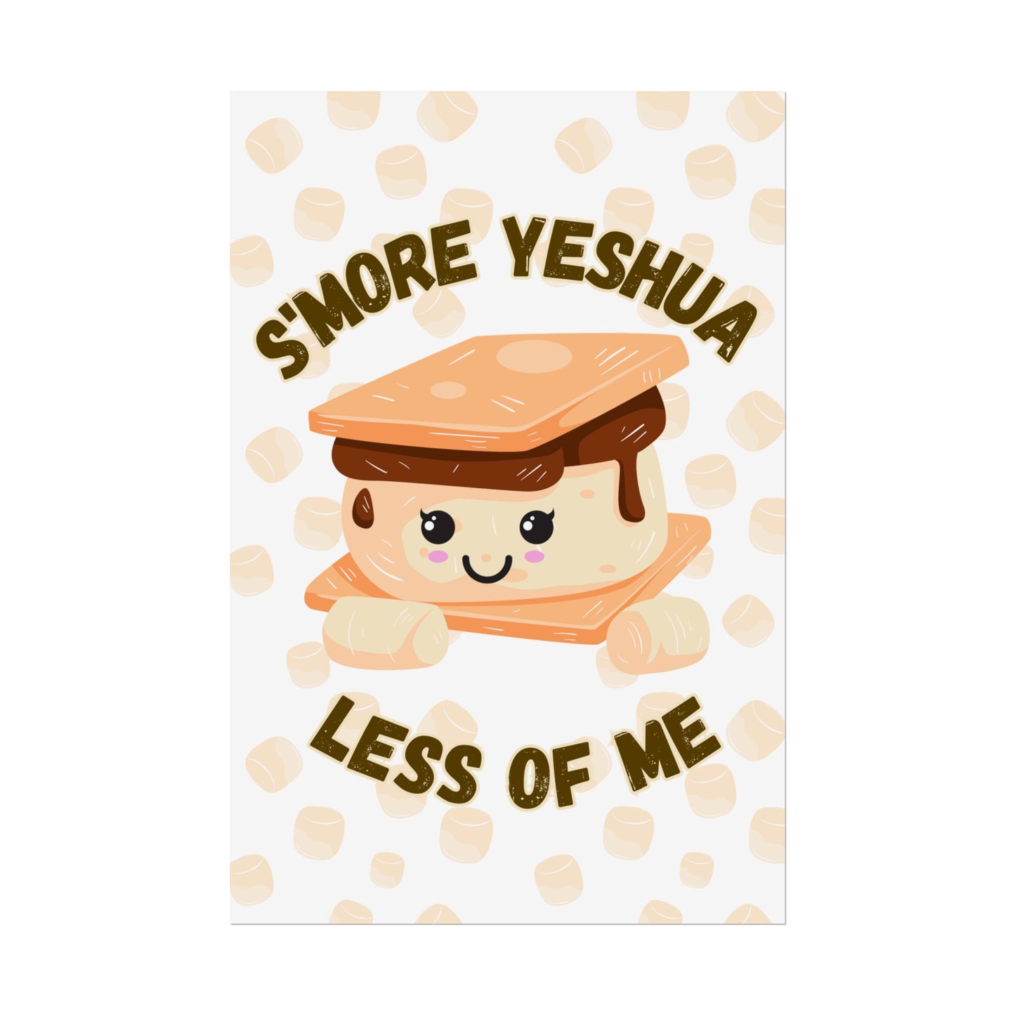 Cute S'more Yeshua Rolled Poster, Whimsical Wall Art, Sweet Kitchen Decor, Playful Gift Idea, Kids Room Wall Art