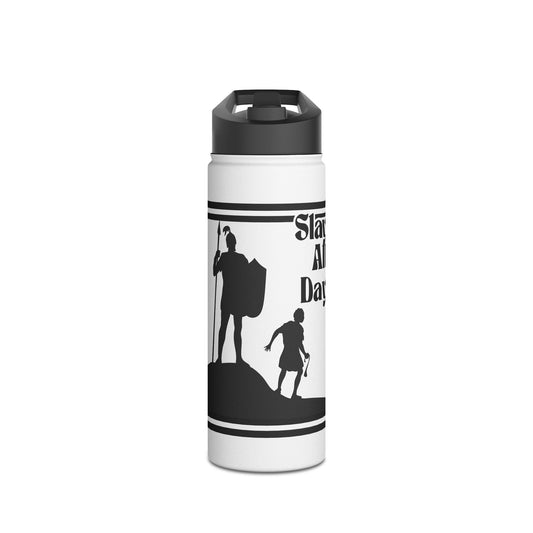 Slay All Day Motivational Stainless Steel Water Bottle - "Slay All Day!" - Fitness, Gym, Outdoor, Hydration, Travel, Bible David and Goliath
