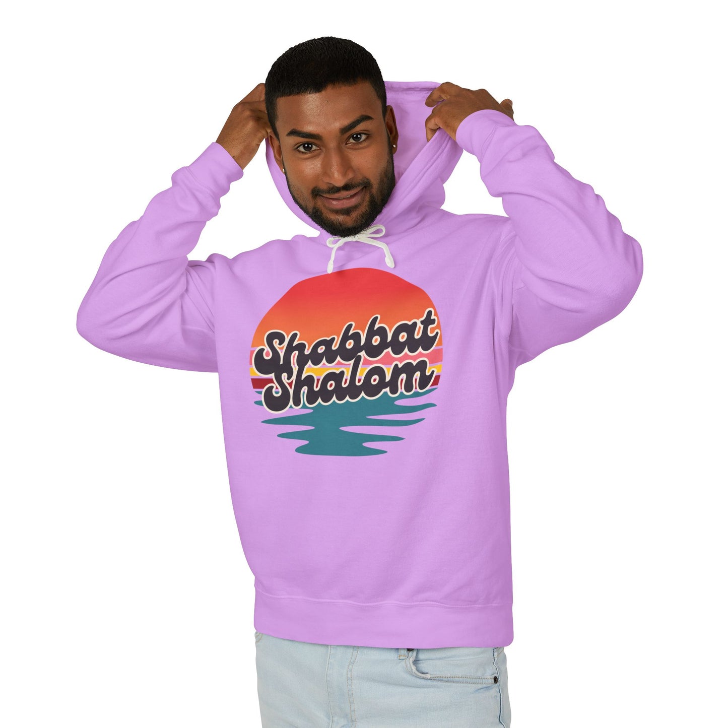 Shabbat Shalom Hoodie, Lightweight Hooded Sweatshirt, Unisex Spiritual Apparel, Torah Life, Cozy Shabbat Wear