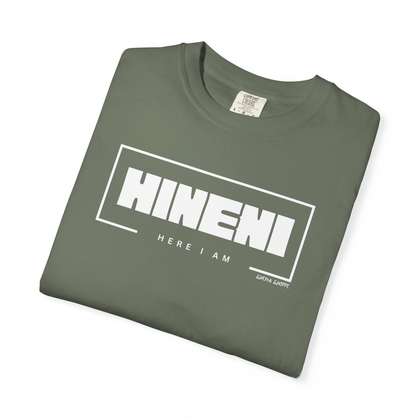 Hineni Hebrew Unisex T-Shirt - Here I am Comfort Color Cotton Shirt