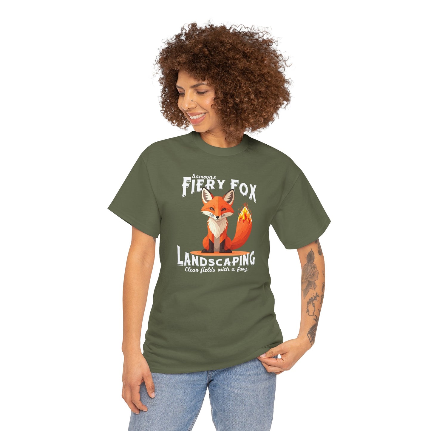 Fiery Fox Landscaping Unisex Heavy Cotton Tee - dark shades