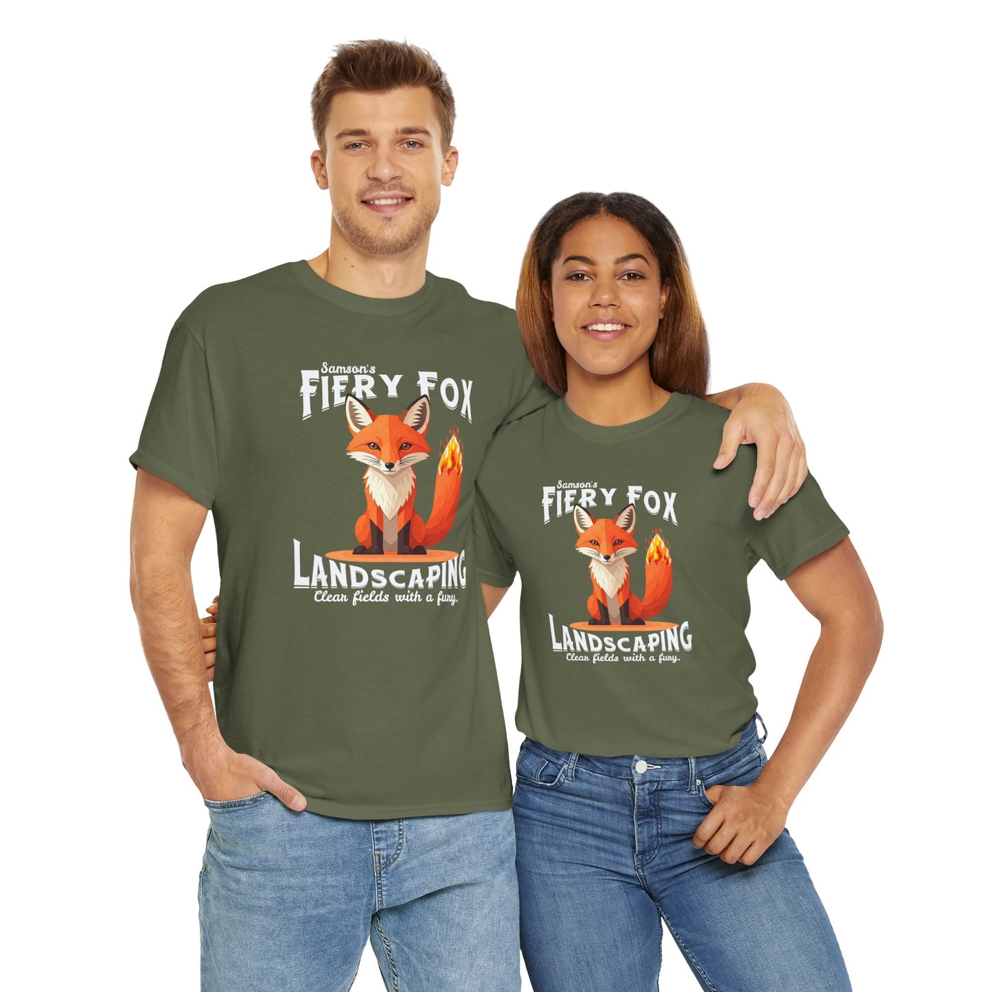 Fiery Fox Landscaping Unisex Heavy Cotton Tee - dark shades