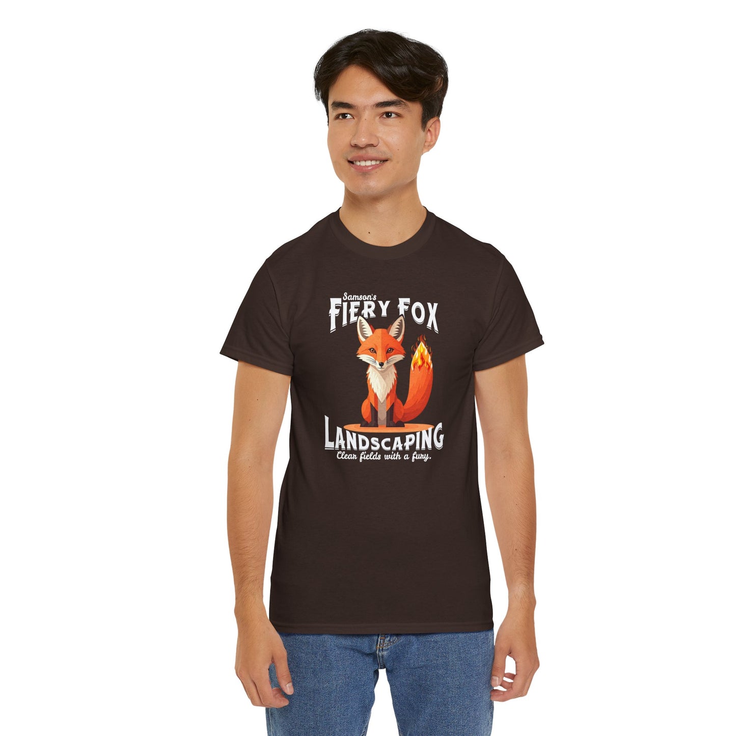 Fiery Fox Landscaping Unisex Heavy Cotton Tee - dark shades