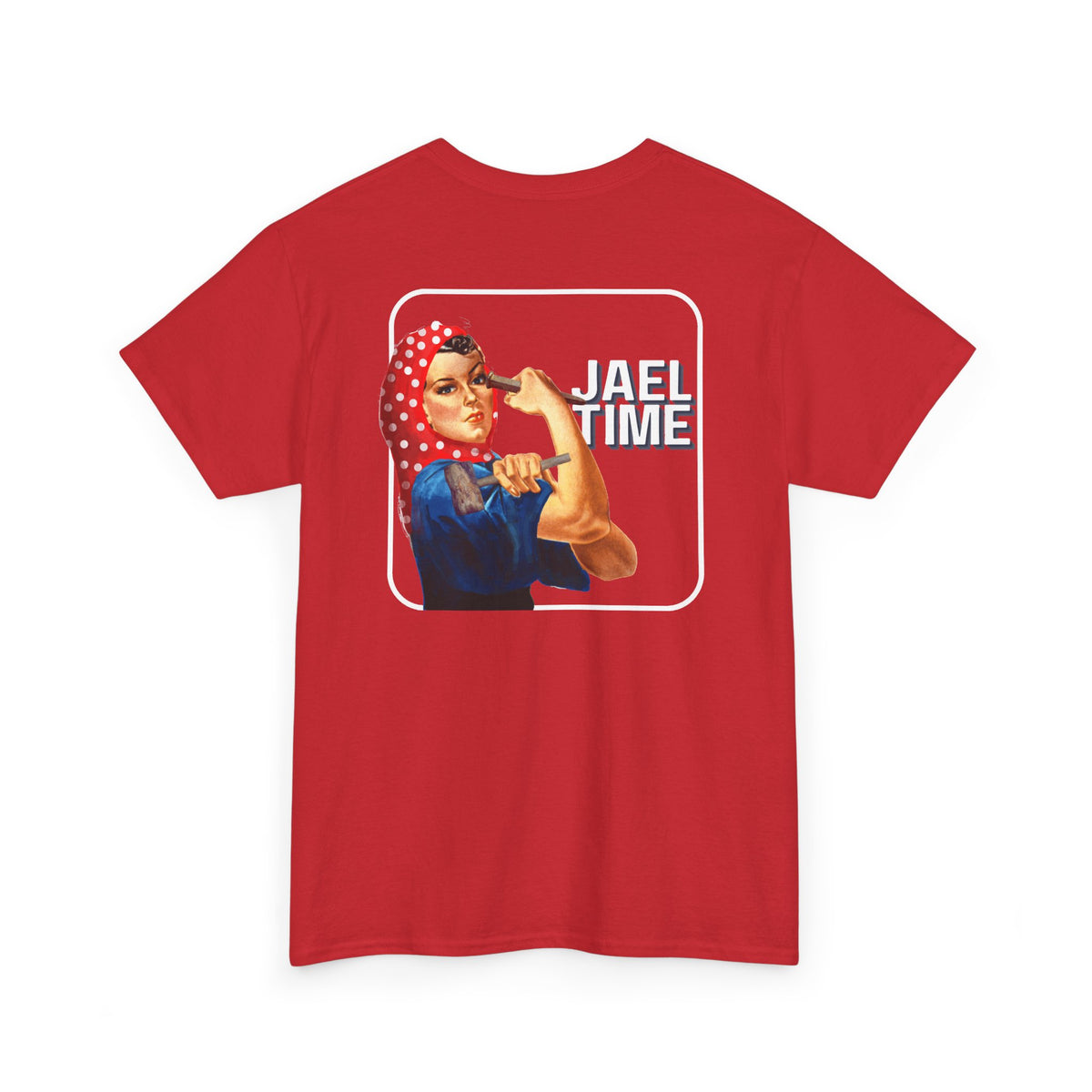 'Jael Time' Humorous Bible Story T-Shirt with Tent Peg and Hammer Design Cotton Tee