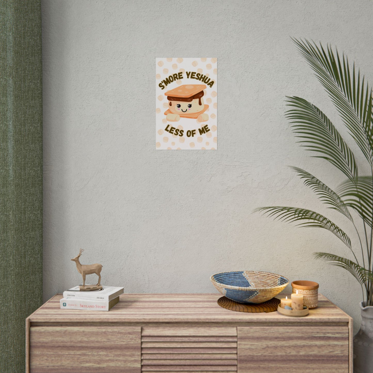 Cute S'more Yeshua Rolled Poster, Whimsical Wall Art, Sweet Kitchen Decor, Playful Gift Idea, Kids Room Wall Art