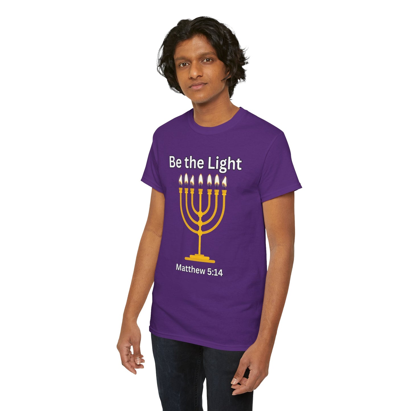 Be the Light Menorah: Unisex Heavy Cotton Tee Matthew 5:14