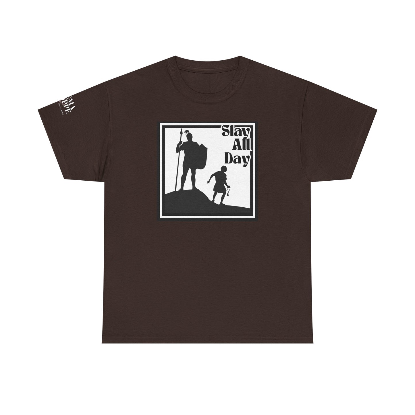 Slay All Day David and Goliath Unisex Heavy Cotton T-Shirt Biblical Humor Tee