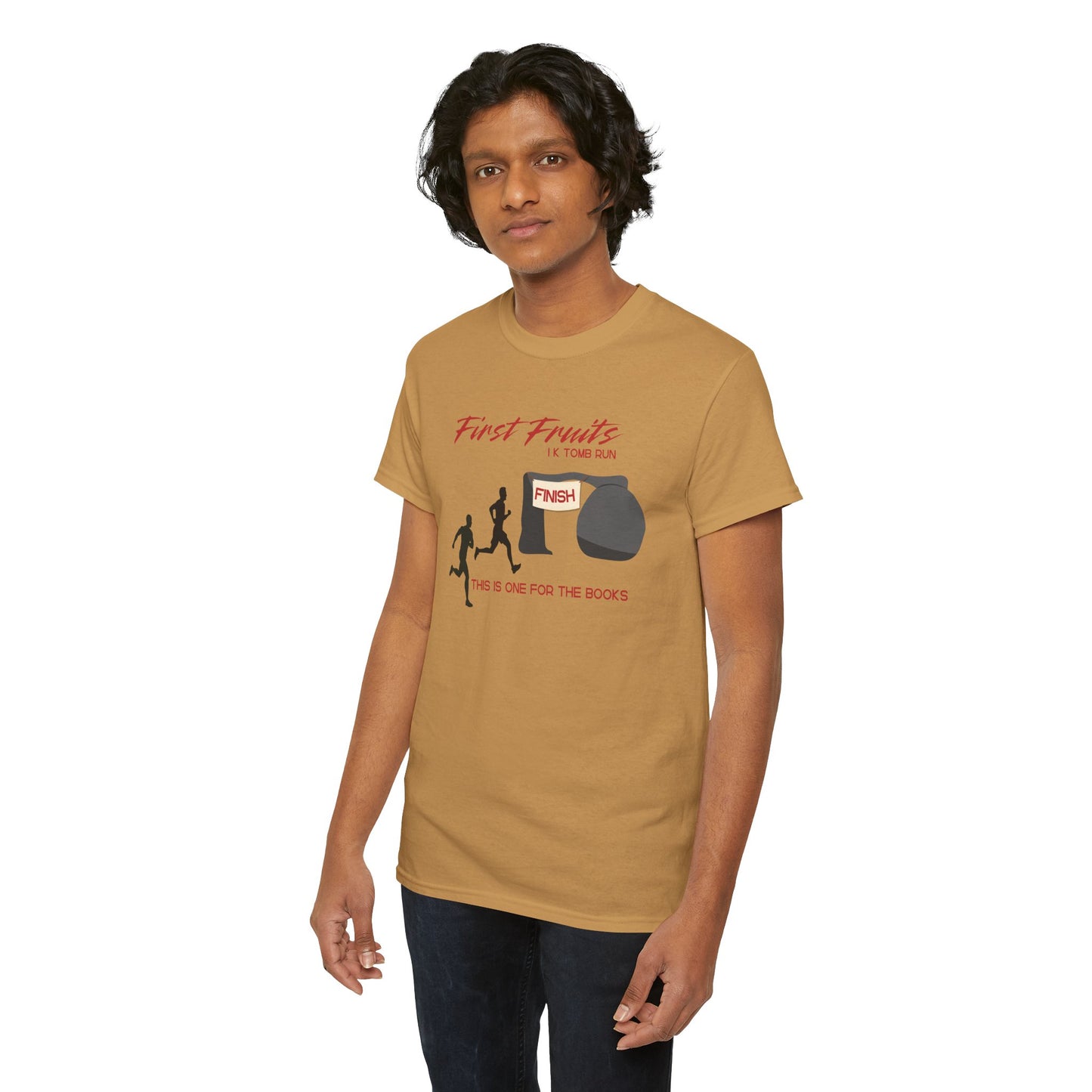 First Fruits 1k Tomb Run Unisex Tee - Funny Biblical Design