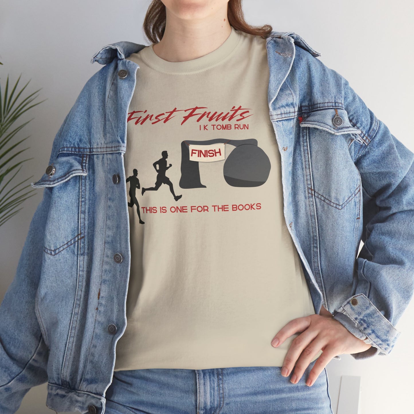 First Fruits 1k Tomb Run Unisex Tee - Funny Biblical Design