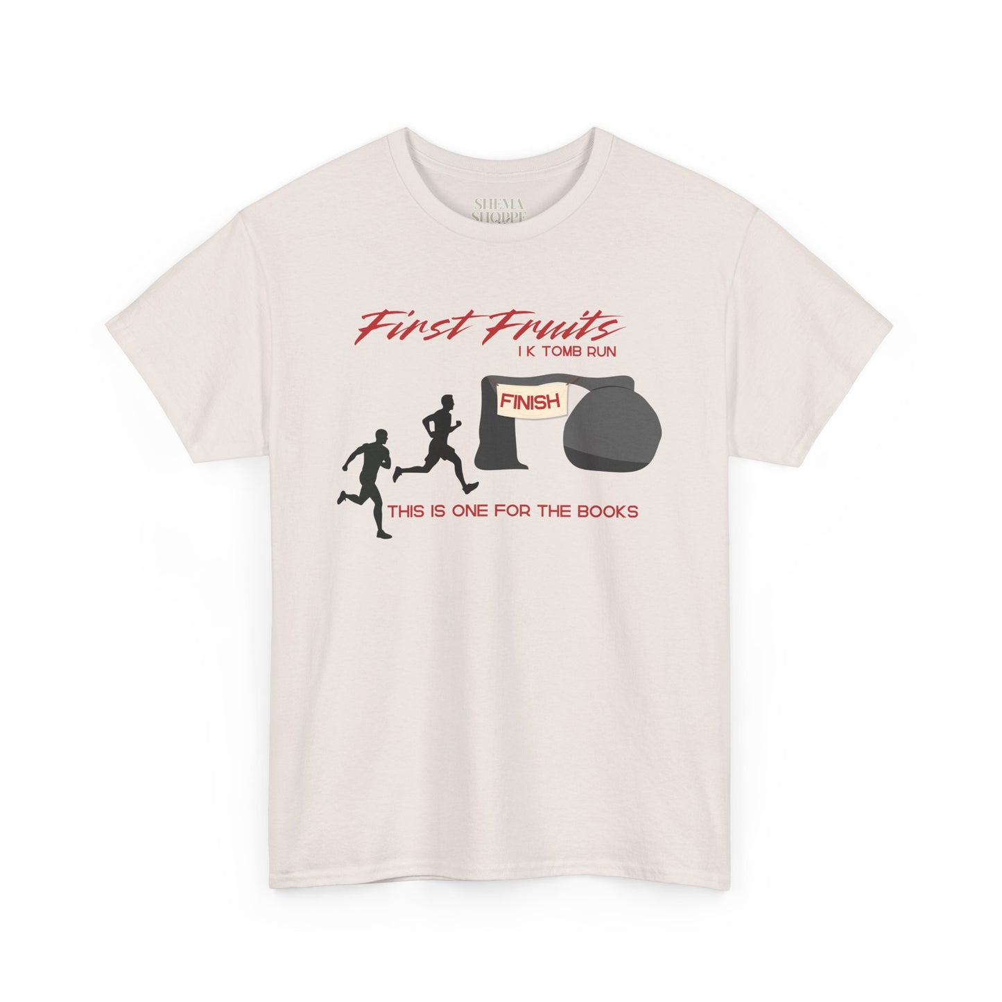First Fruits 1k Tomb Run Unisex Tee - Funny Biblical Design