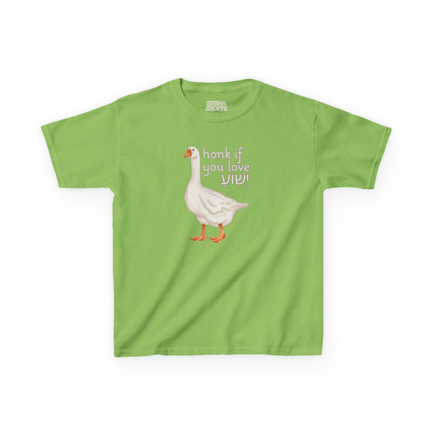 Kids Tee Honk if you Love Yeshua - Goose Print