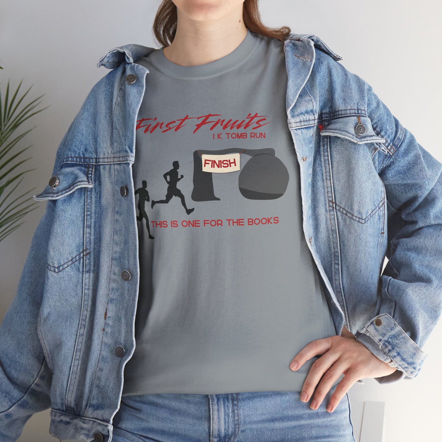 First Fruits 1k Tomb Run Unisex Tee - Funny Biblical Design