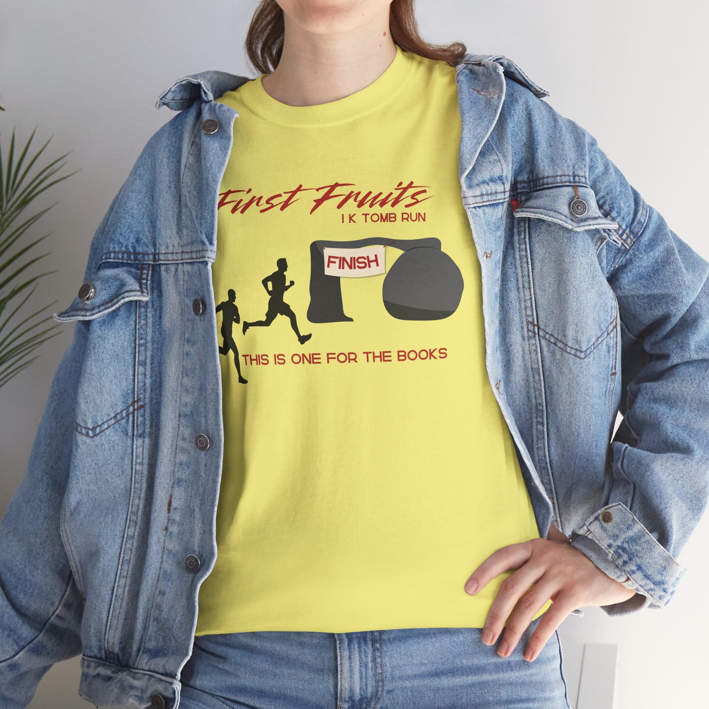 First Fruits 1k Tomb Run Unisex Tee - Funny Biblical Design