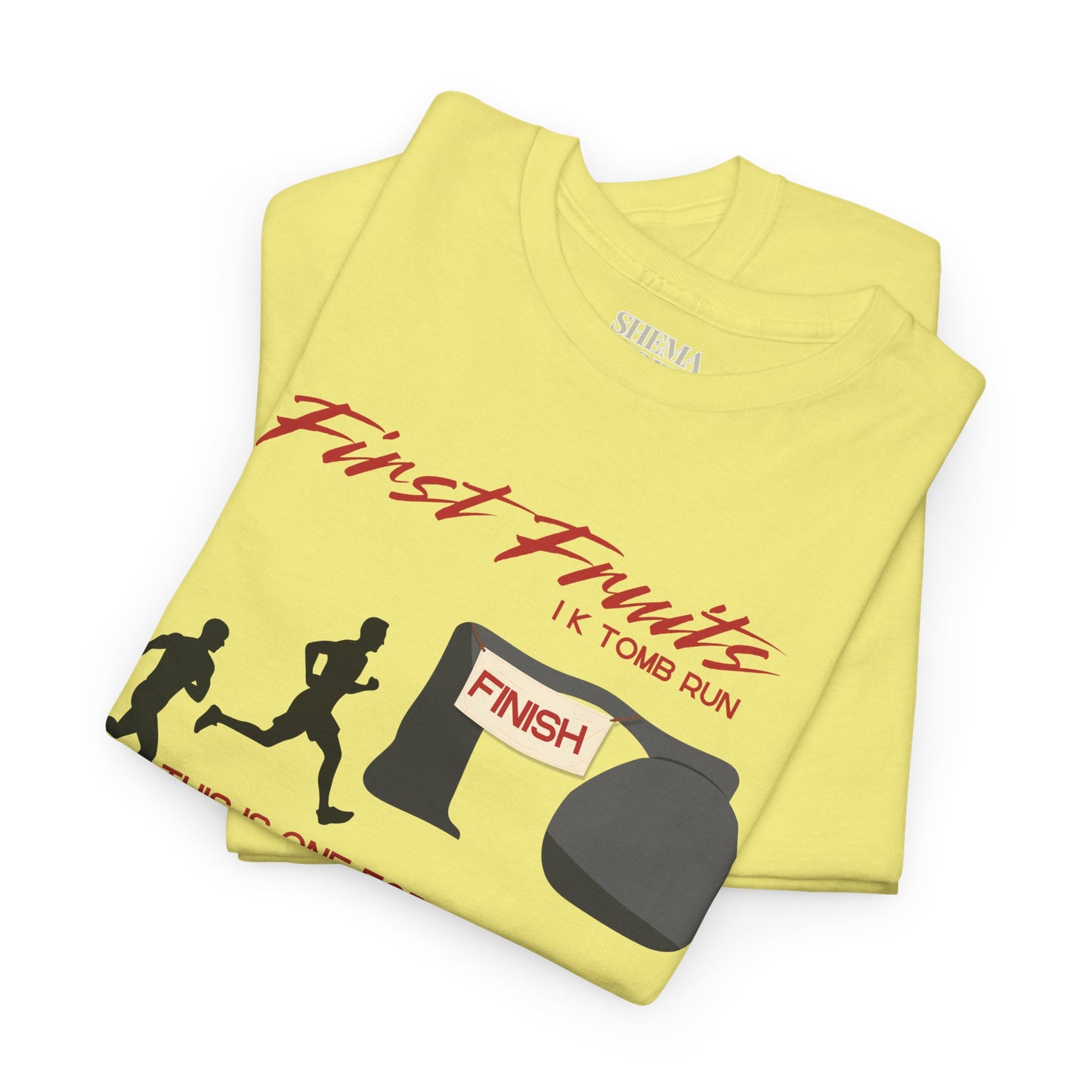 First Fruits 1k Tomb Run Unisex Tee - Funny Biblical Design