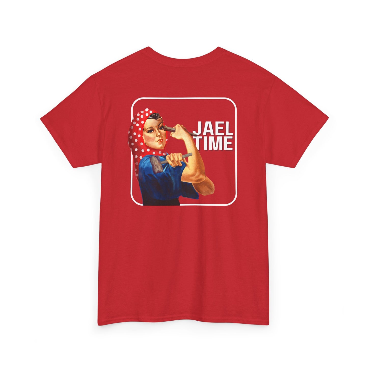 'Jael Time' Humorous Bible Story T-Shirt with Tent Peg and Hammer Design Cotton Tee
