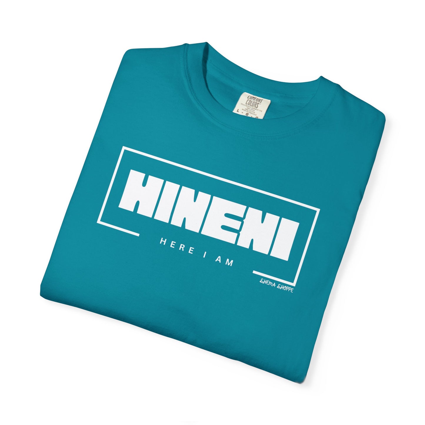 Hineni Hebrew Unisex T-Shirt - Here I am Comfort Color Cotton Shirt