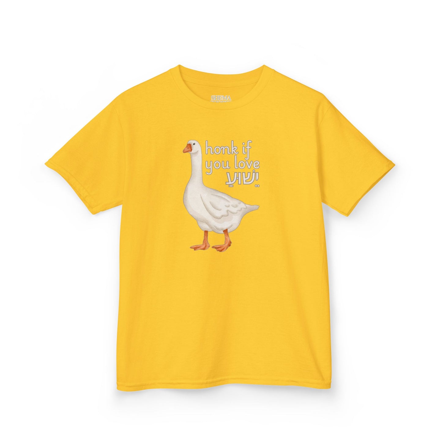 Kids Tee Honk if you Love Yeshua - Goose Print