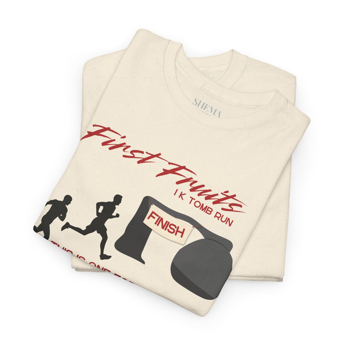 First Fruits 1k Tomb Run Unisex Tee - Funny Biblical Design