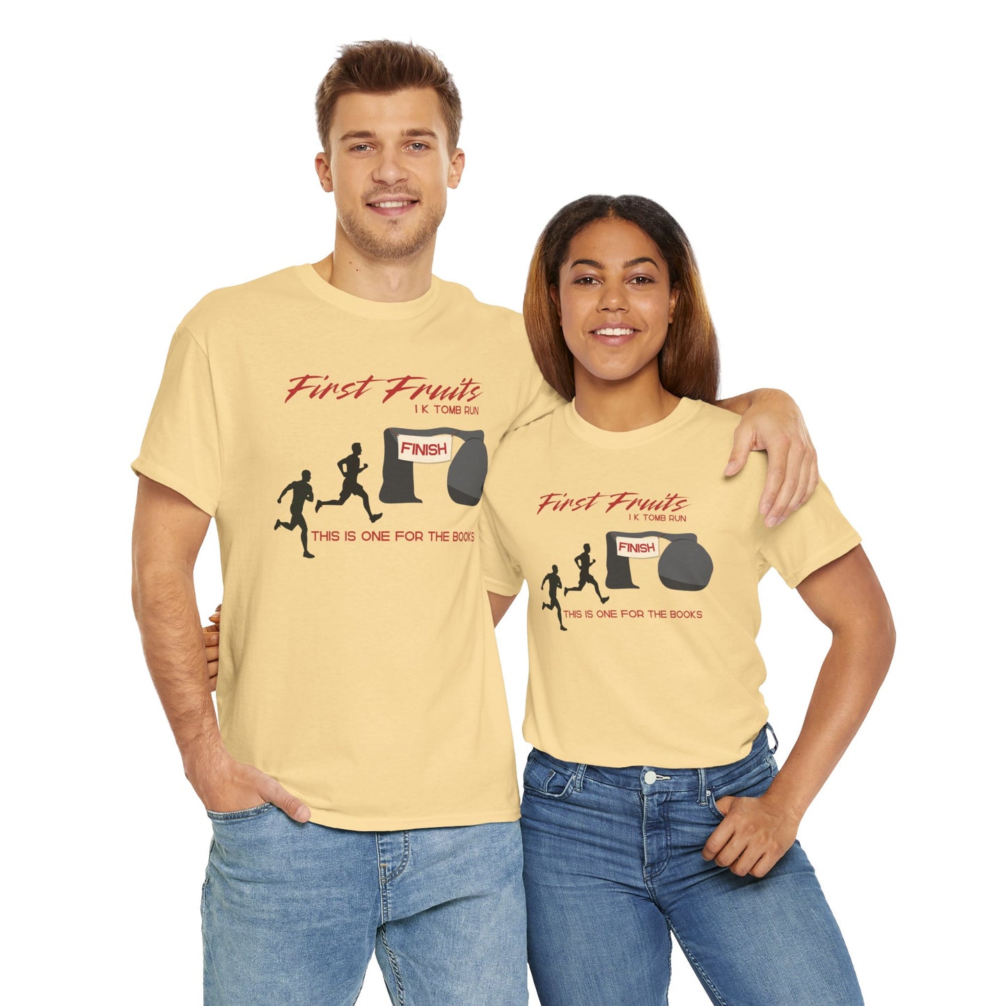 First Fruits 1k Tomb Run Unisex Tee - Funny Biblical Design