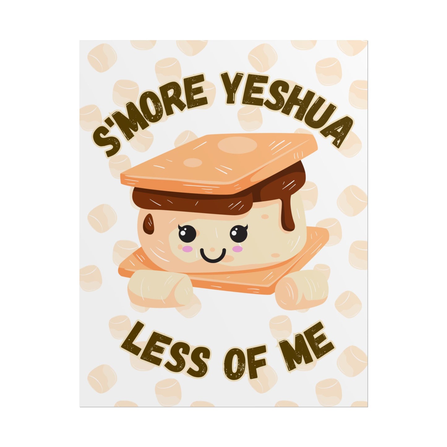 Cute S'more Yeshua Rolled Poster, Whimsical Wall Art, Sweet Kitchen Decor, Playful Gift Idea, Kids Room Wall Art