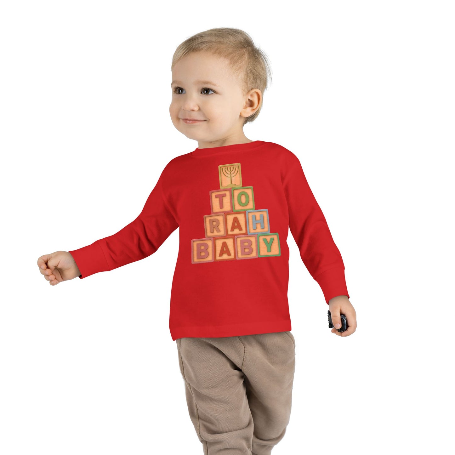 Torah Baby Menorah Blocks- Toddler Long Sleeve Tee