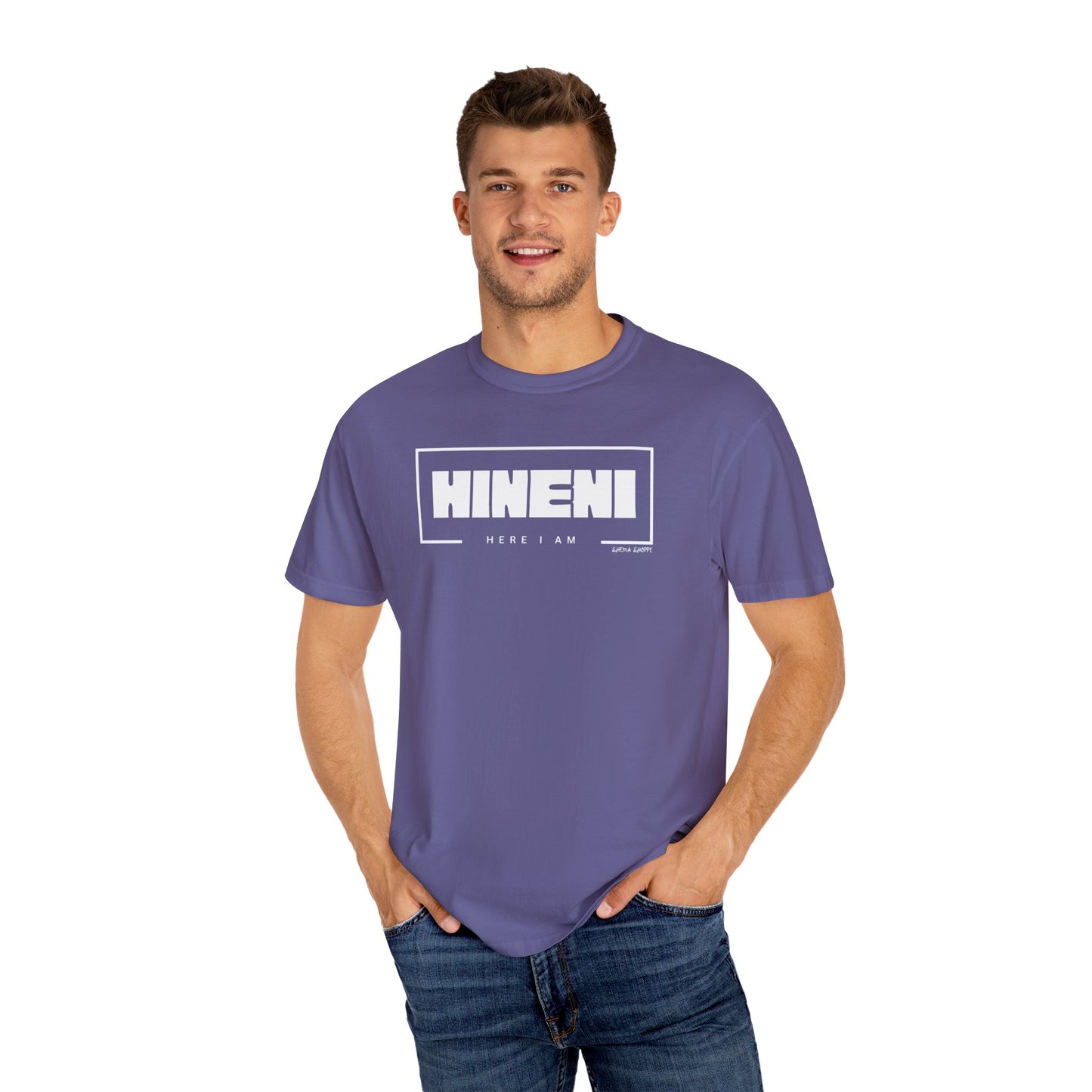 Hineni Hebrew Unisex T-Shirt - Here I am Comfort Color Cotton Shirt