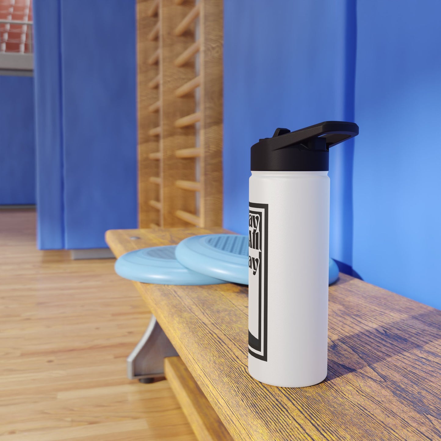 Slay All Day Motivational Stainless Steel Water Bottle - "Slay All Day!" - Fitness, Gym, Outdoor, Hydration, Travel, Bible David and Goliath