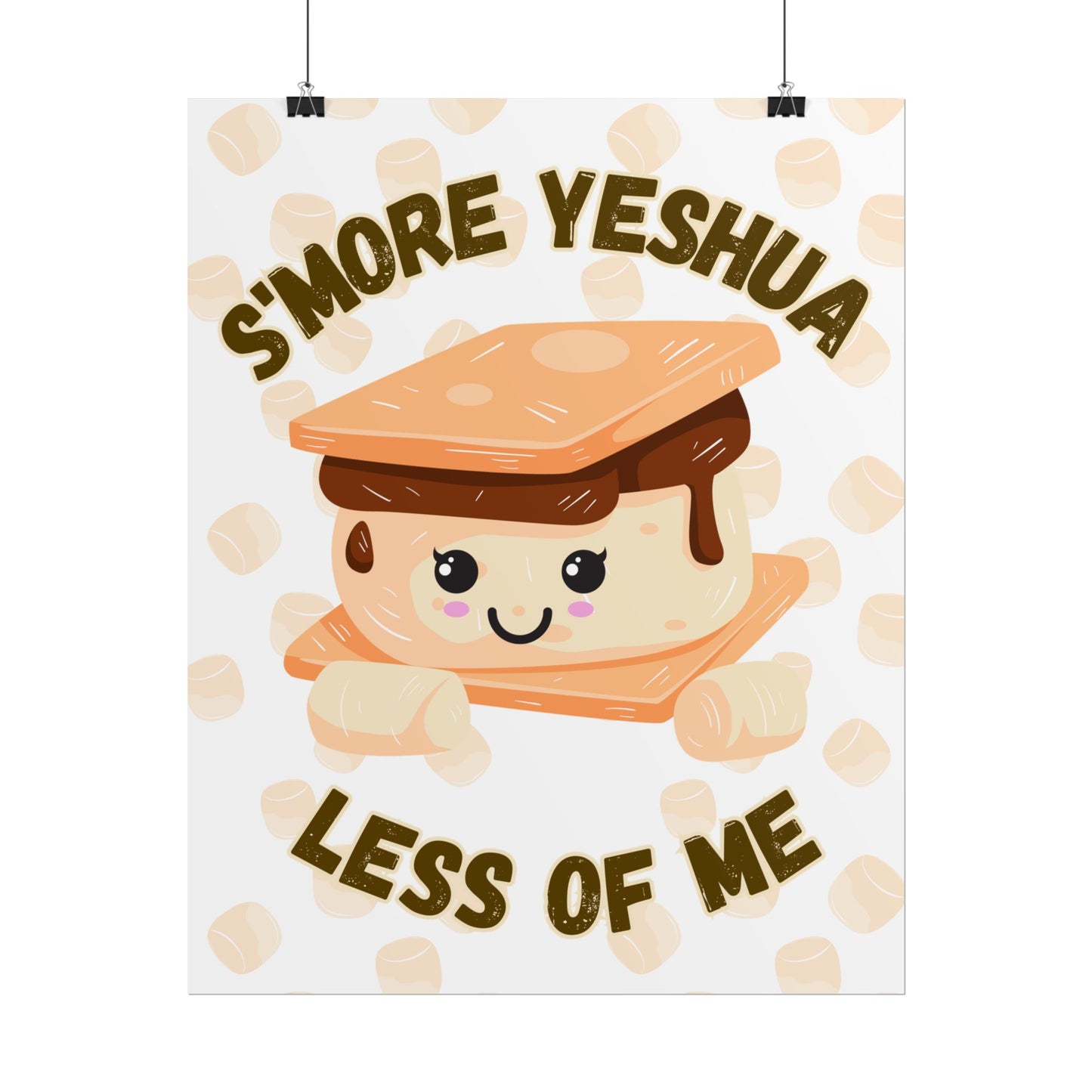 Cute S'more Yeshua Rolled Poster, Whimsical Wall Art, Sweet Kitchen Decor, Playful Gift Idea, Kids Room Wall Art