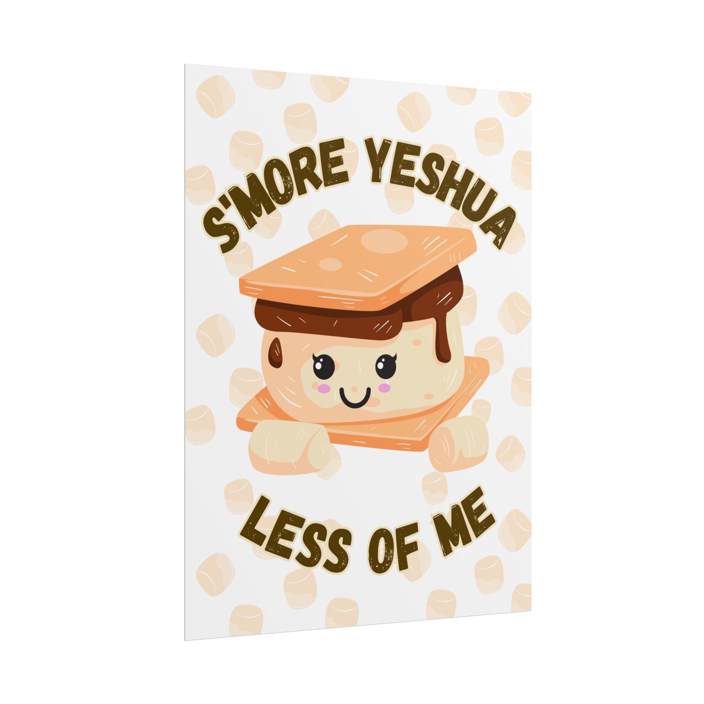 Cute S'more Yeshua Rolled Poster, Whimsical Wall Art, Sweet Kitchen Decor, Playful Gift Idea, Kids Room Wall Art