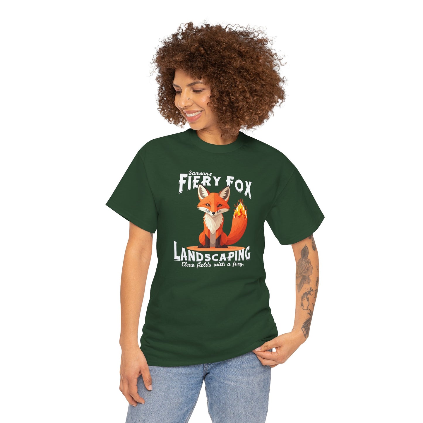 Fiery Fox Landscaping Unisex Heavy Cotton Tee - dark shades